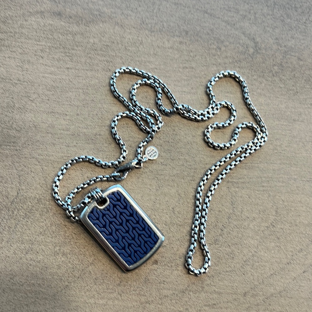 John Hardy's Classic Chain Collection men's dog tag and chain.